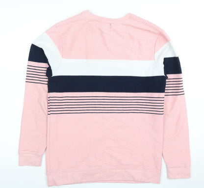 BRYSKY Men’s Pink Striped Pullover Jumper L