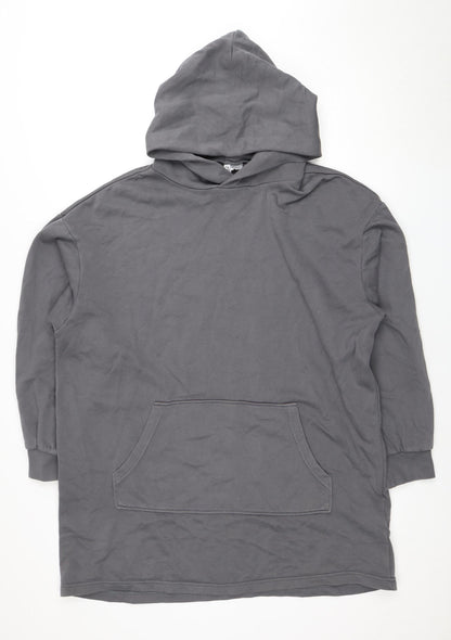 H&M Grey Unisex Hoodie M Casual Fleece Pullover