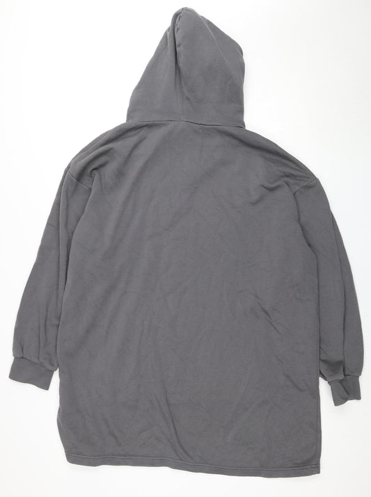 H&M Grey Unisex Hoodie M Casual Fleece Pullover