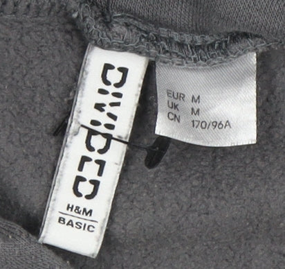 H&M Grey Unisex Hoodie M Casual Fleece Pullover