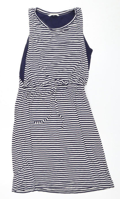 Maison de Nimes Women's Blue Striped Dress, S, Casual Spring