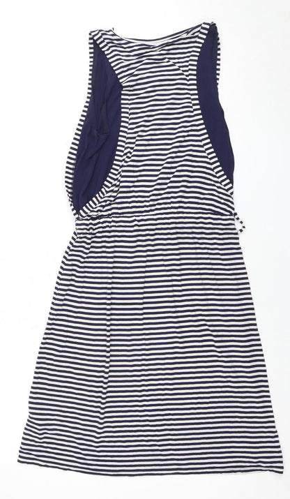 Maison de Nimes Women's Blue Striped Dress, S, Casual Spring