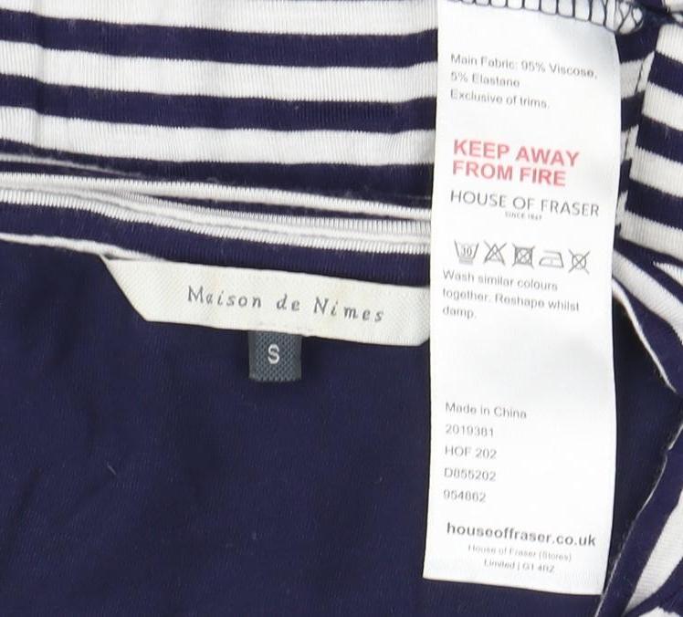 Maison de Nimes Women's Blue Striped Dress, S, Casual Spring