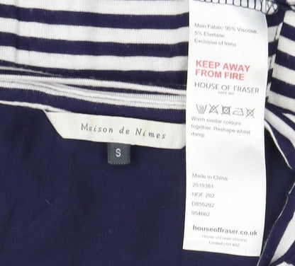 Maison de Nimes Women's Blue Striped Dress, S, Casual Spring