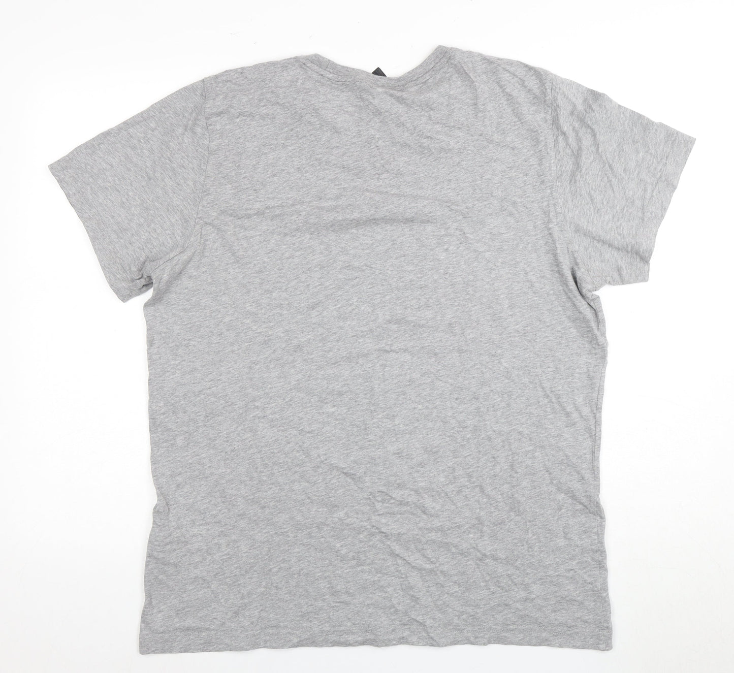 Adidas Men's Grey Cotton T-Shirt, Size L, Logo Accent