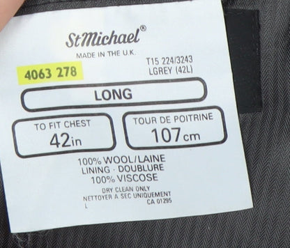 Mens UK Size 42 St Michael Regular Grey Suit Jacket