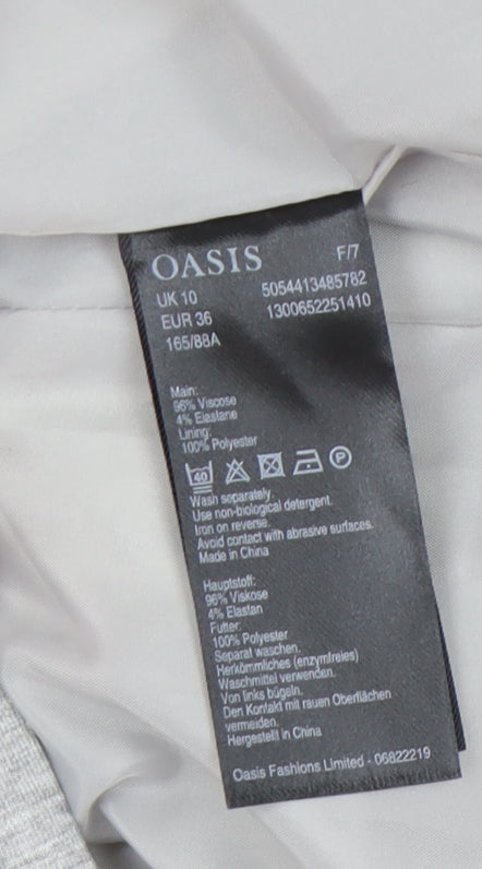 Oasis Women’s Grey Blazer Size 10 With Notch Lapel