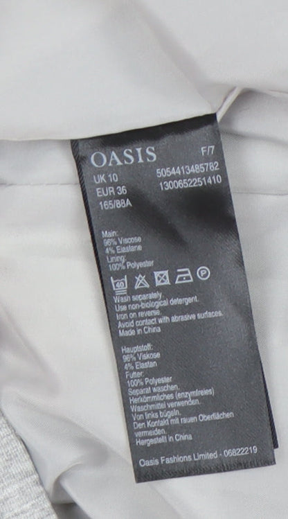 Oasis Women’s Grey Blazer Size 10 With Notch Lapel