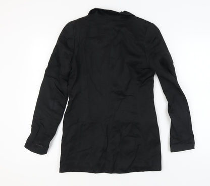 H & M Women's Black Blazer Shawl Lapel Size 8 Classic Fit