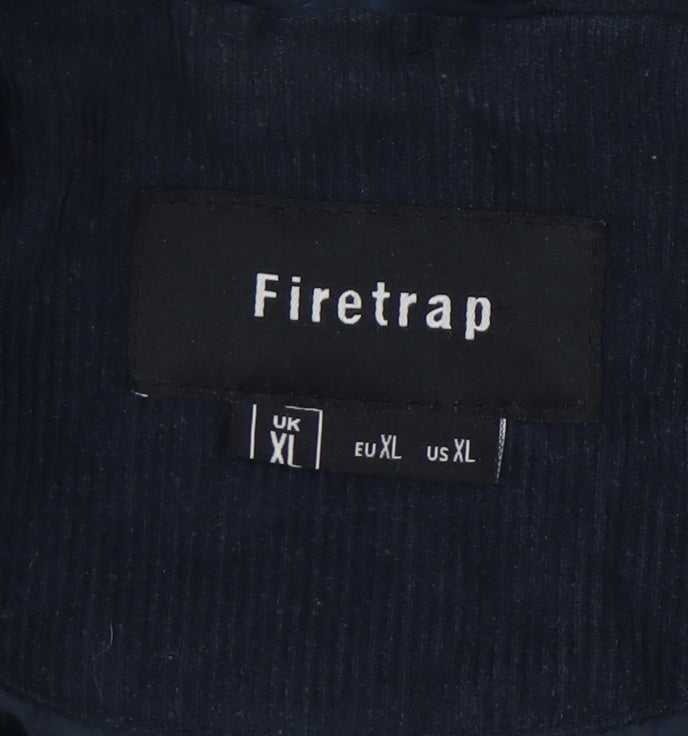 Mens UK Size XL Firetrap Blue Quilted Coat