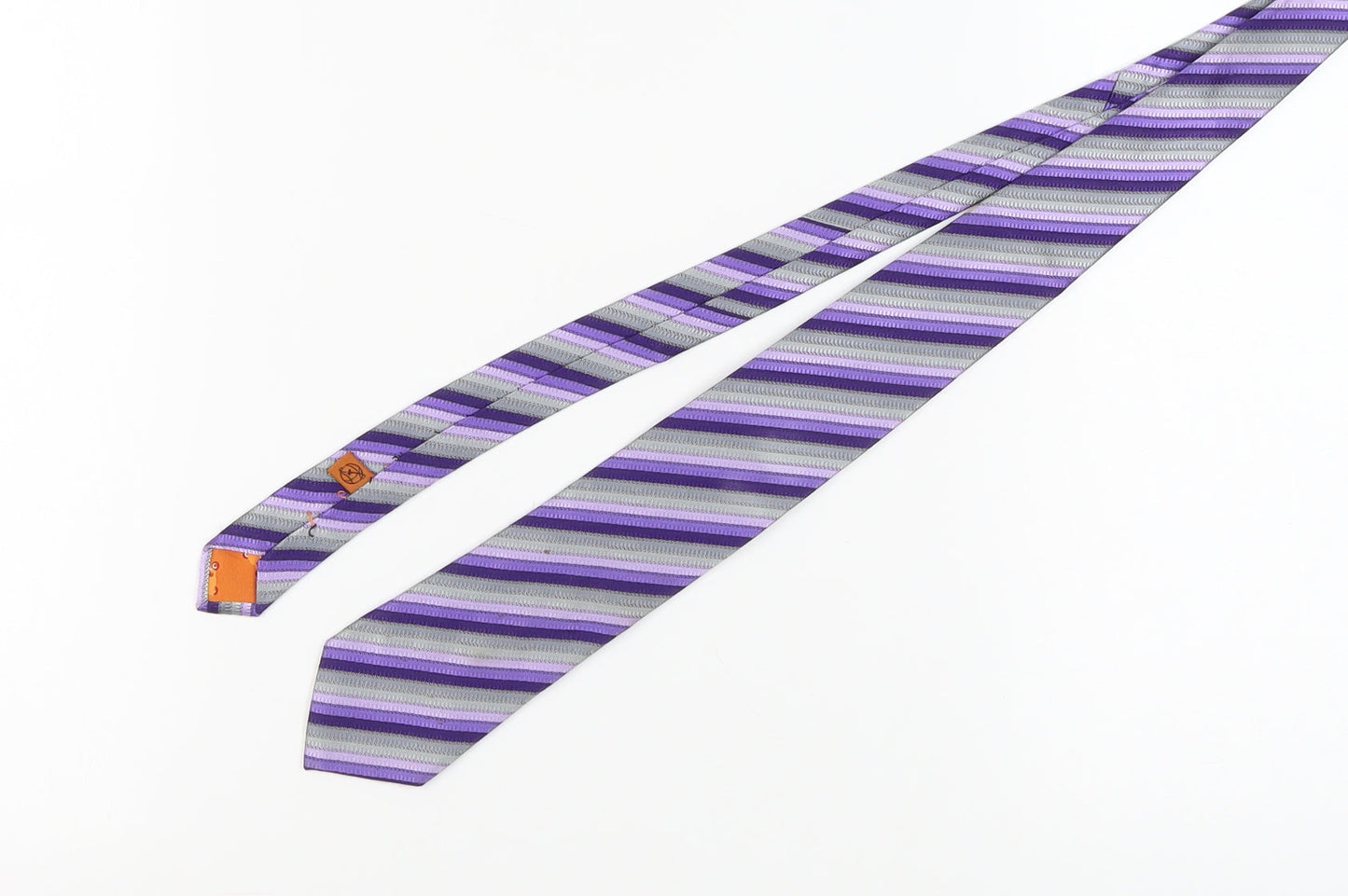 Simon Carter Men's Purple Striped Silk Tie