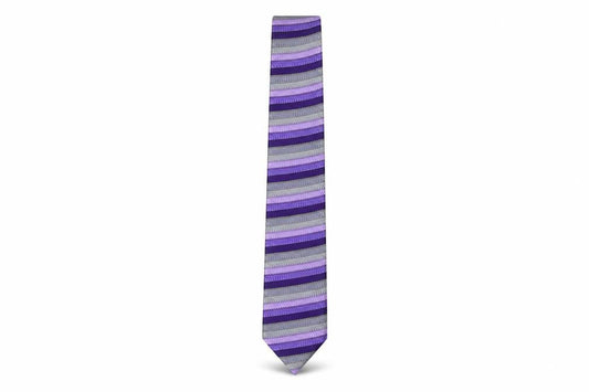 Simon Carter Men's Purple Striped Silk Tie