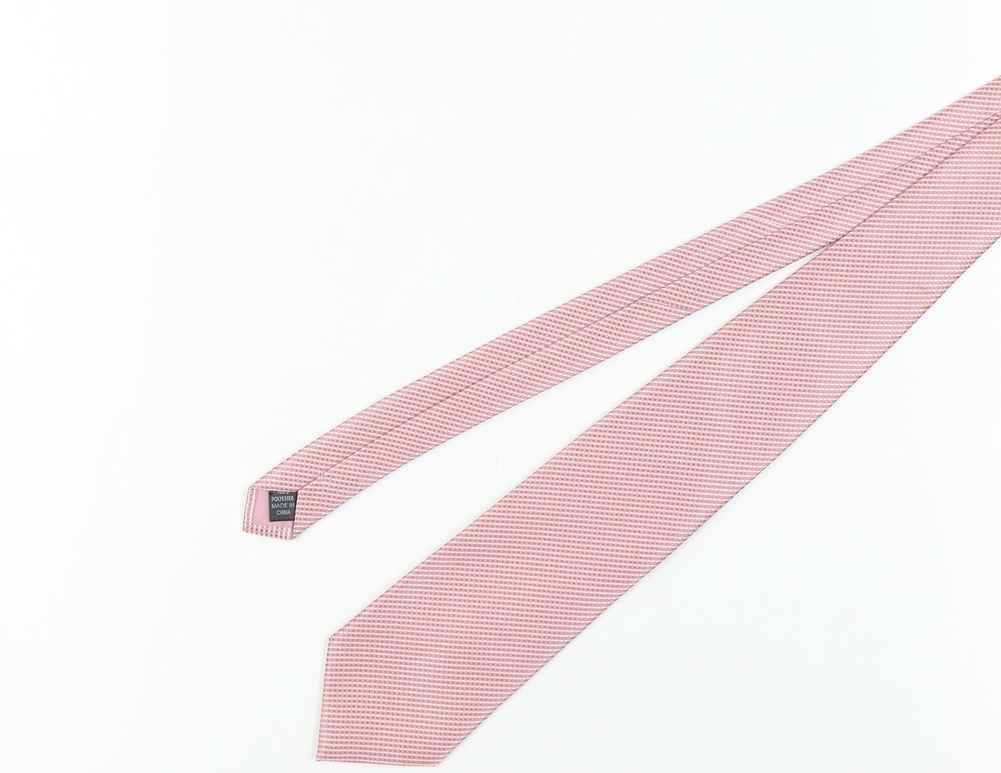 Thomas Nash Men's Pink Slim Tie, Geometric Pattern, One Size