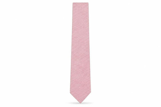 Front view of Thomas Nash Men's Pink Slim Tie, Geometric Pattern, One Size