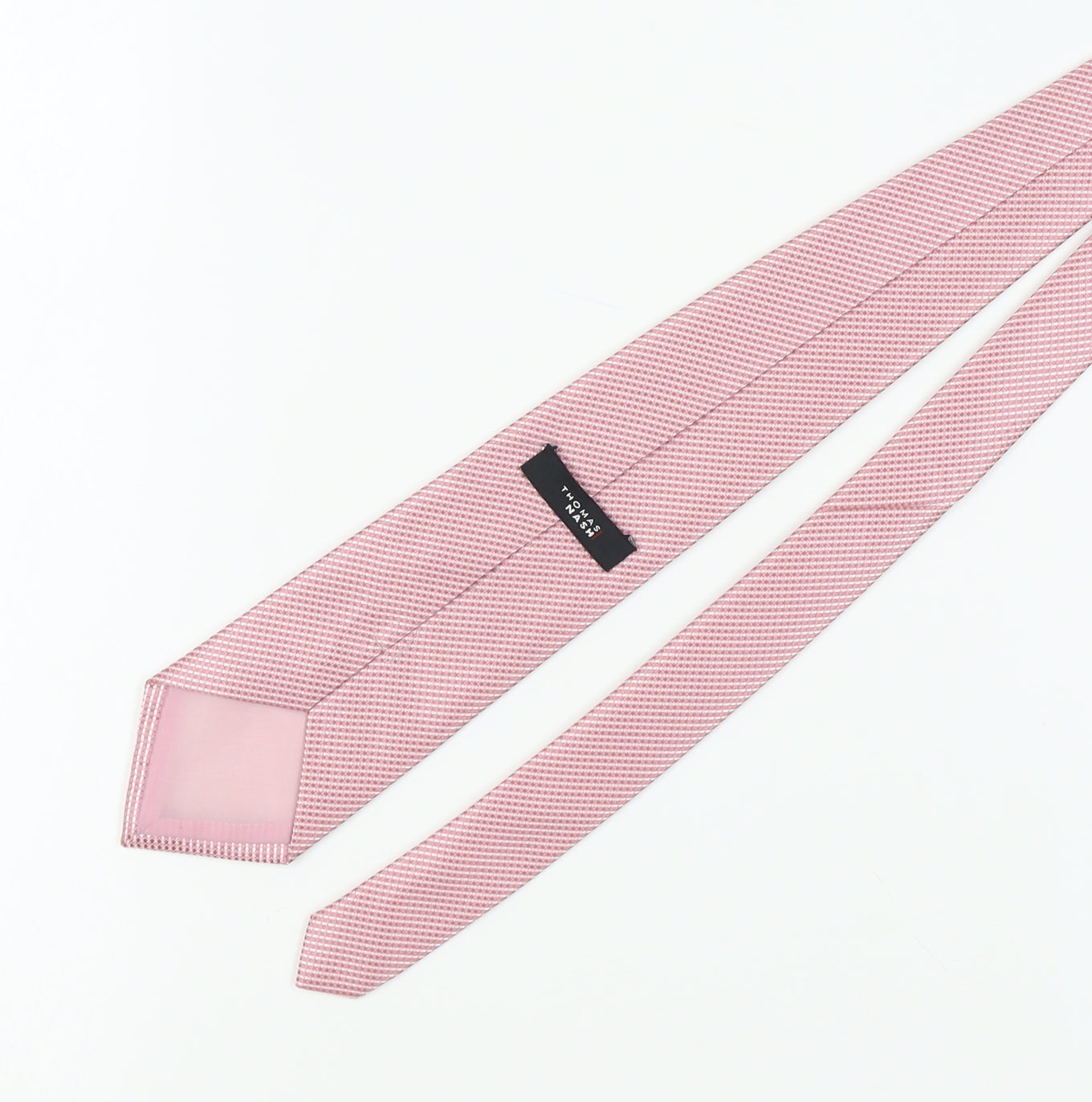 Thomas Nash Men's Pink Slim Tie, Geometric Pattern, One Size