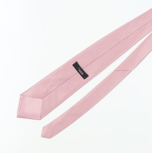 Thomas Nash Men's Pink Slim Tie, Geometric Pattern, One Size