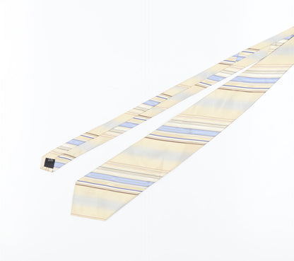 Ted Baker Men's Beige Striped Silk Tie