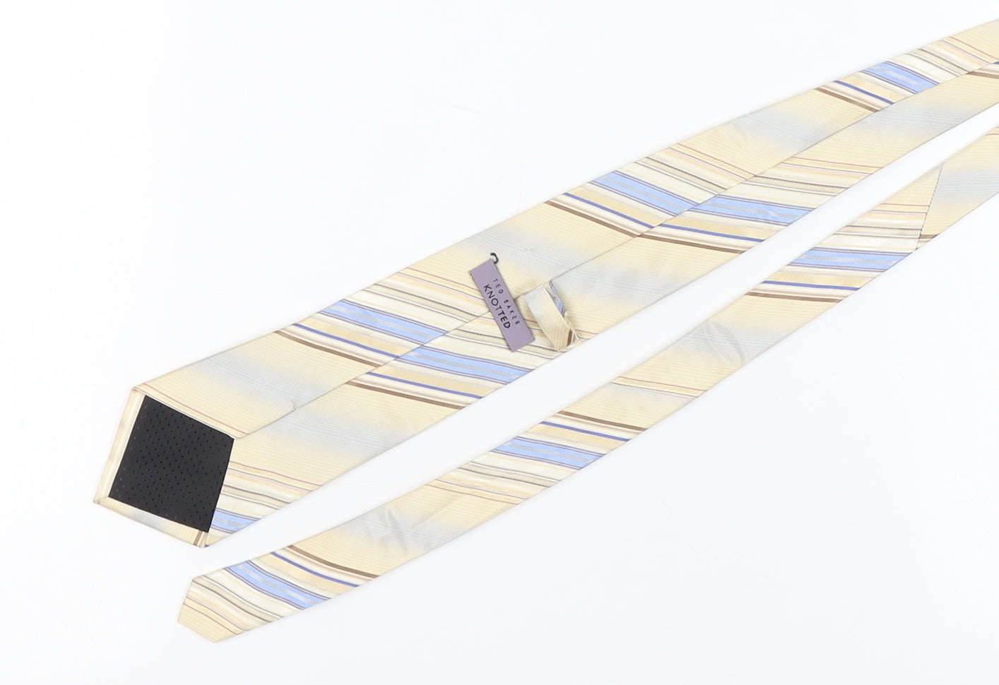 Ted Baker Men's Beige Striped Silk Tie