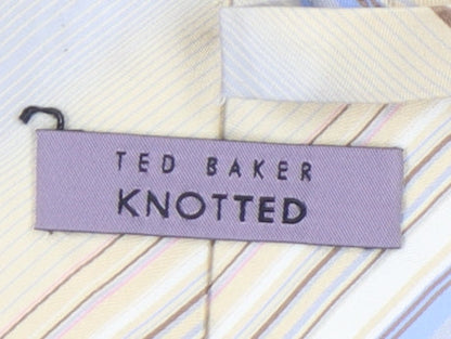 Ted Baker Men's Beige Striped Silk Tie