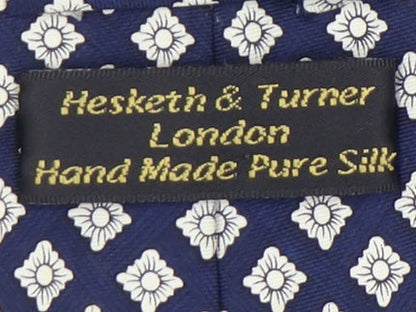 Hesketh & Turner Men's Blue Silk Designer Tie
