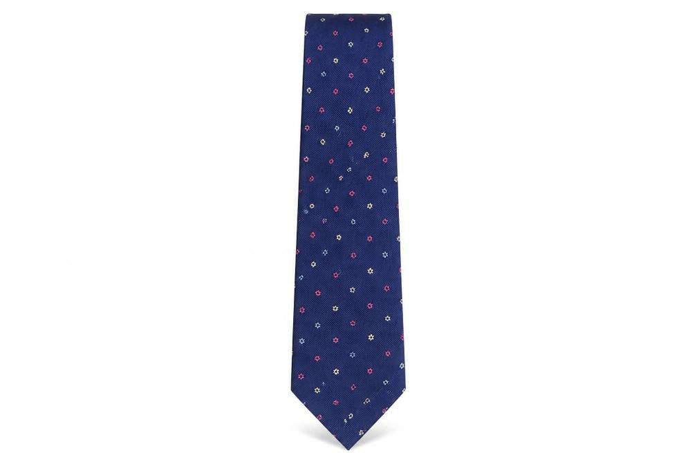 Mens Joseph Turner Blue Floral 100% Silk  Tie