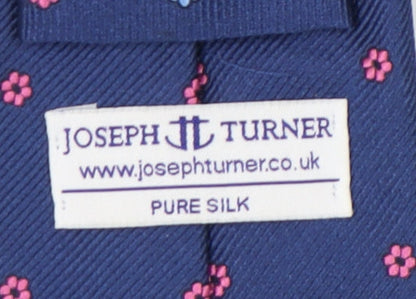 Joseph Turner Men's Blue Floral Silk Tie One Size