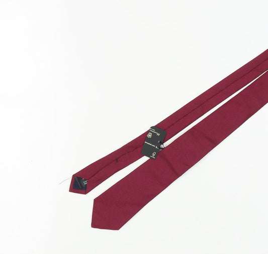 Massimo Dutti Men's Red Silk Slim Tie - New