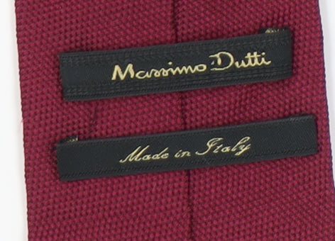 Massimo Dutti Men's Red Silk Slim Tie - New