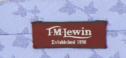 TM Lewin Men's Blue Floral Silk Tie Handmade