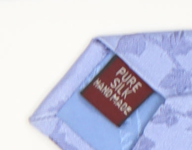 TM Lewin Men's Blue Floral Silk Tie Handmade