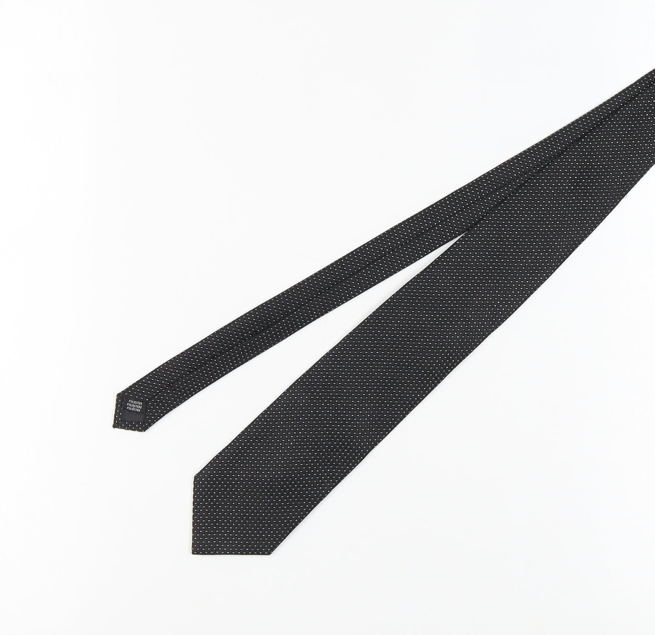 1860 Menswear Black Slim Tie for Men, Polka Dot Style