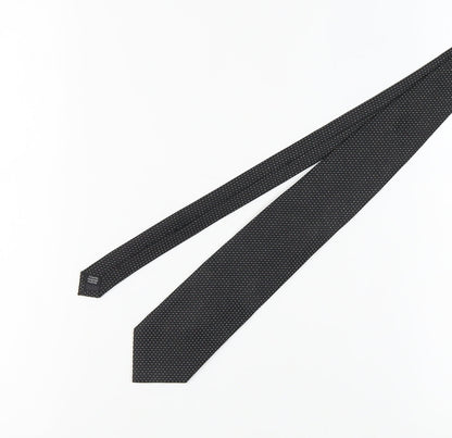 1860 Menswear Black Slim Tie for Men, Polka Dot Style