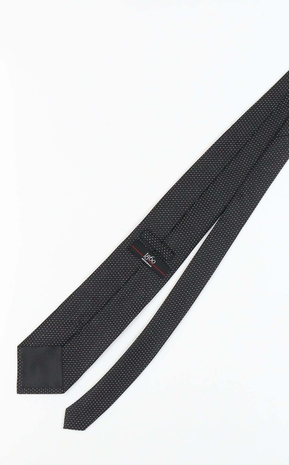 1860 Menswear Black Slim Tie for Men, Polka Dot Style