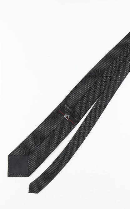 1860 Menswear Black Slim Tie for Men, Polka Dot Style