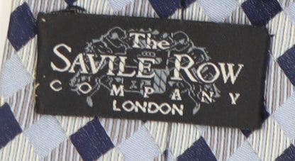 Savile Row Men's Blue Checked Silk Tie