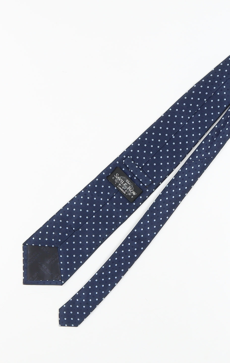 The Savile Row Men's Blue Silk Polka Dot Tie