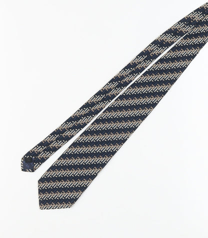 Jaeger Men's Blue Geometric Designer Silk Tie