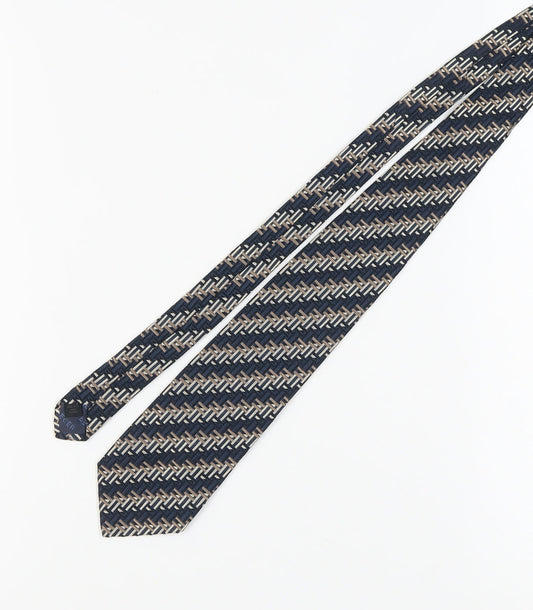 Jaeger Men's Blue Geometric Designer Silk Tie