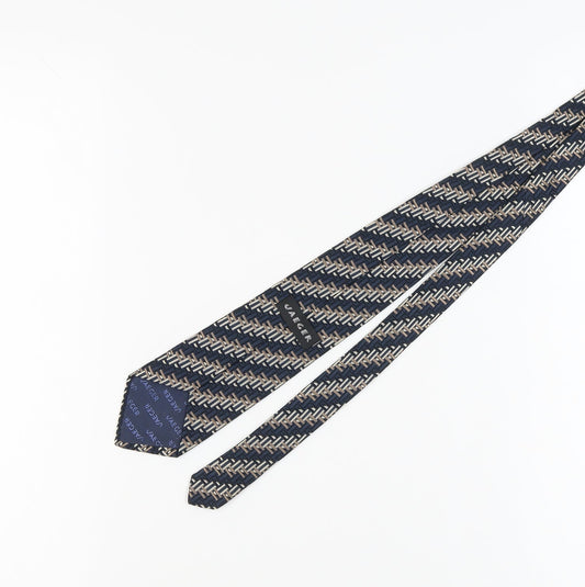Jaeger Men's Blue Geometric Designer Silk Tie