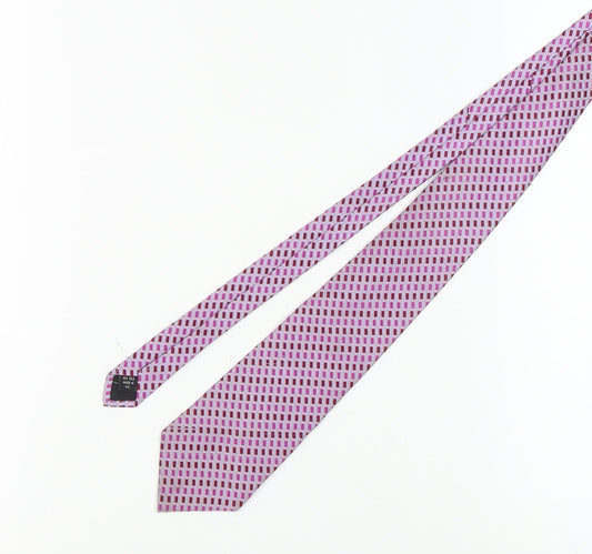 Pierre Cardin Men's Purple Geometric Silk Tie