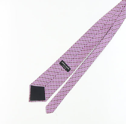 Pierre Cardin Men's Purple Geometric Silk Tie