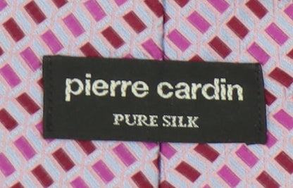 Pierre Cardin Men's Purple Geometric Silk Tie