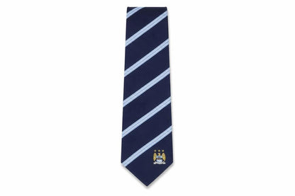 Mens Genesis Blue Striped 100% Silk Designer Tie