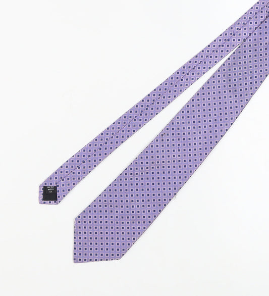 Pierre Cardin Men's Purple Geometric Silk Tie
