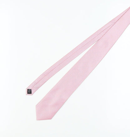Thomas Nash Men's Pink Slim Tie Geometric Design One Size