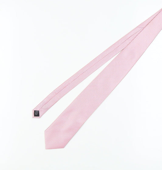 Thomas Nash Men's Pink Slim Tie Geometric Design One Size