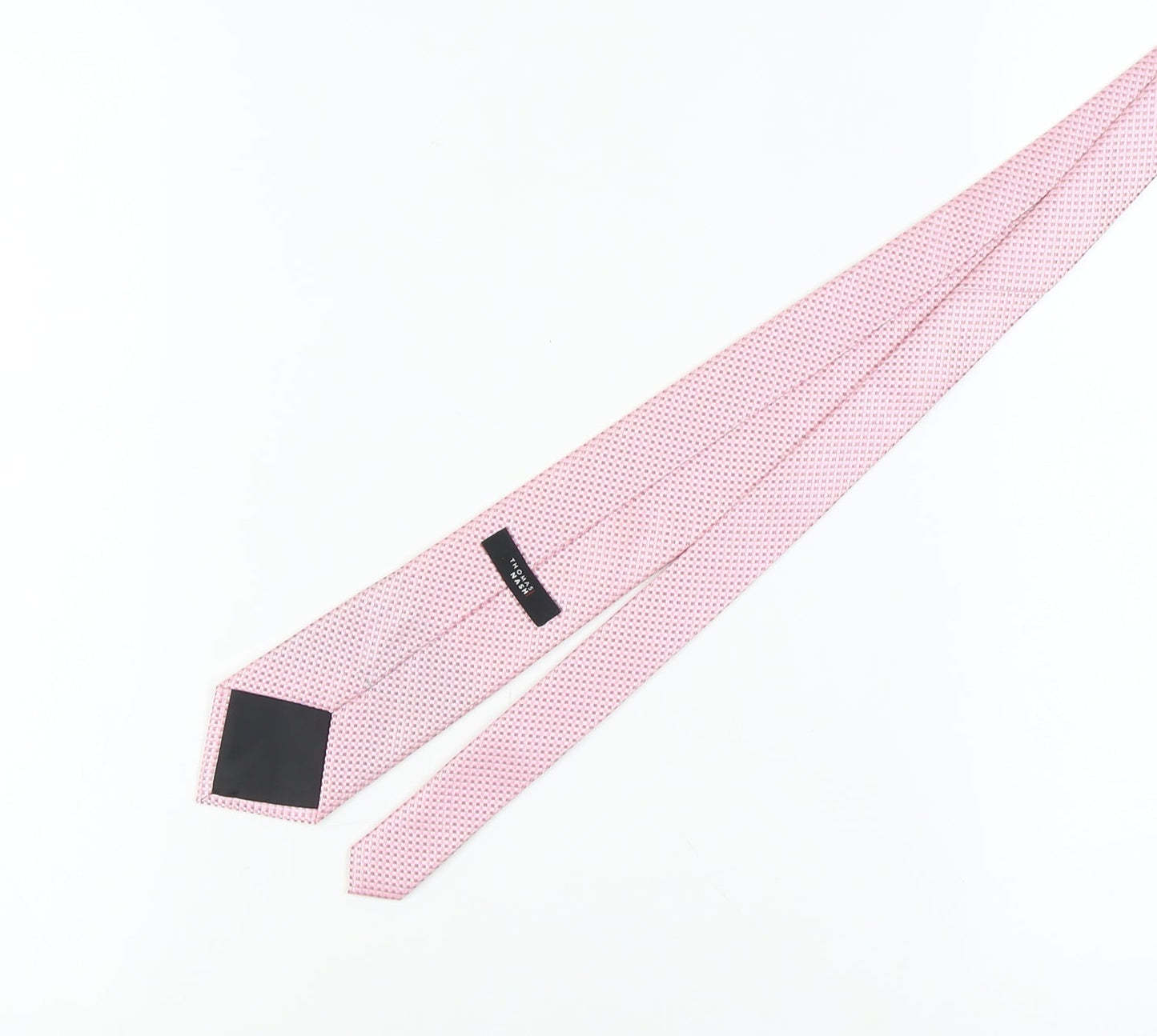 Thomas Nash Men's Pink Slim Tie Geometric Design One Size
