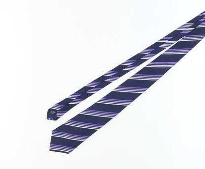 Milan Men's Purple Striped Silk Tie One Size