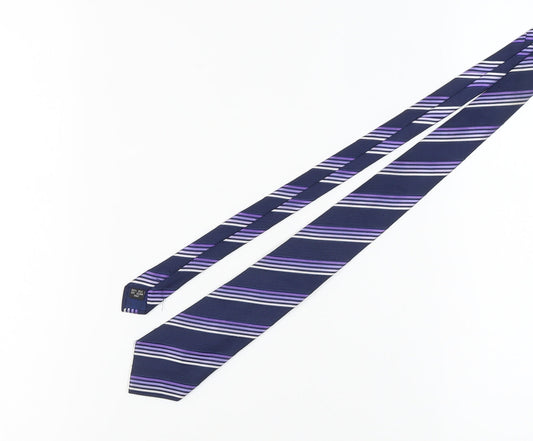 Milan Men's Purple Striped Silk Tie One Size