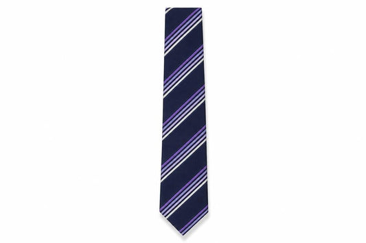 Mens Milan Purple Striped 100% Silk  Tie